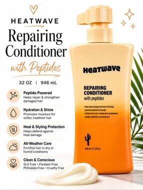 Heatwave Salon Repairing Conditioner with Peptides – 32 oz | Brand New